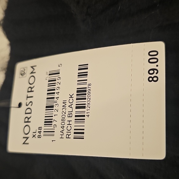 New Halogen Contrast Stitch Chunky Plush Yarn Sweater BLK/White XL - Picture 14 of 14